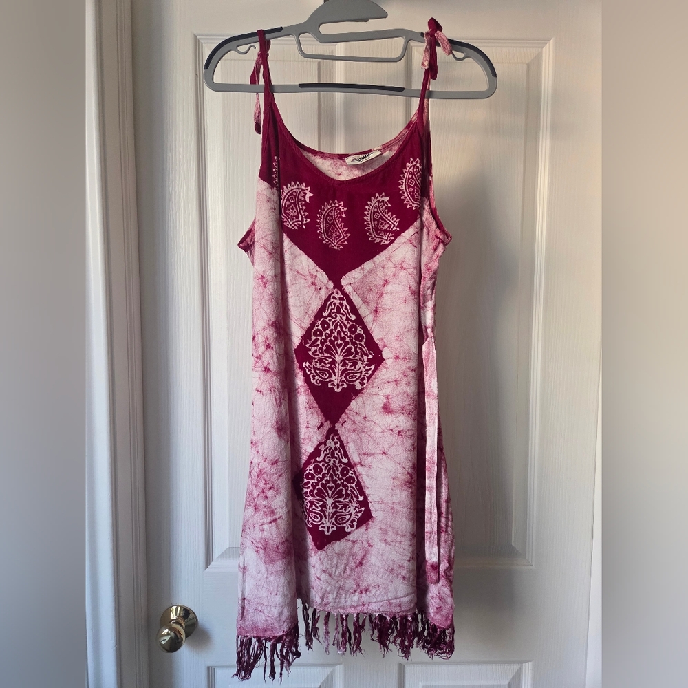 Boho Pink Tie-Dye Dress